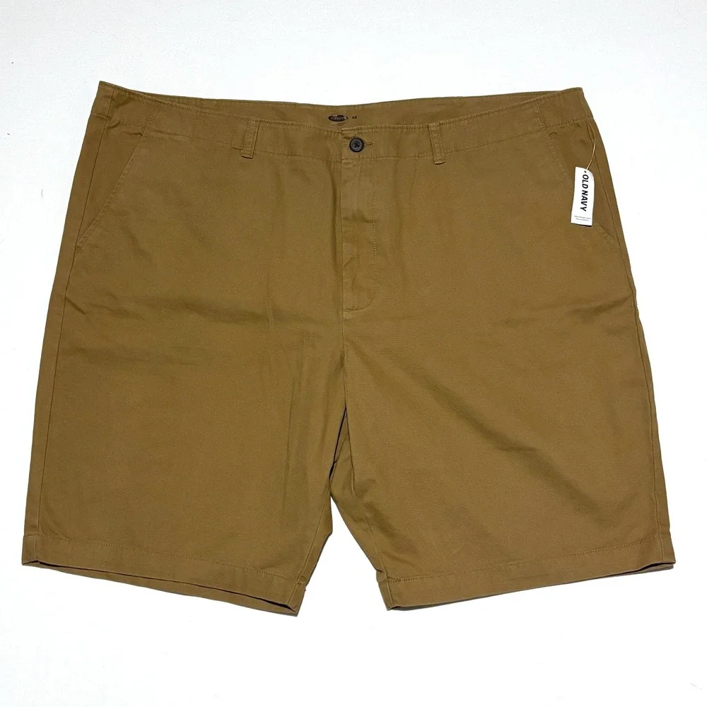 New Old Navy‎ Chino Shorts Mens 48 Tan Ultimate Flat Front Cotton